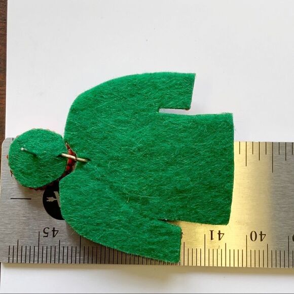 Green and Red Boho Seed Beaded Ugly Christmas Sweater Earrings - Picture 5 of 5